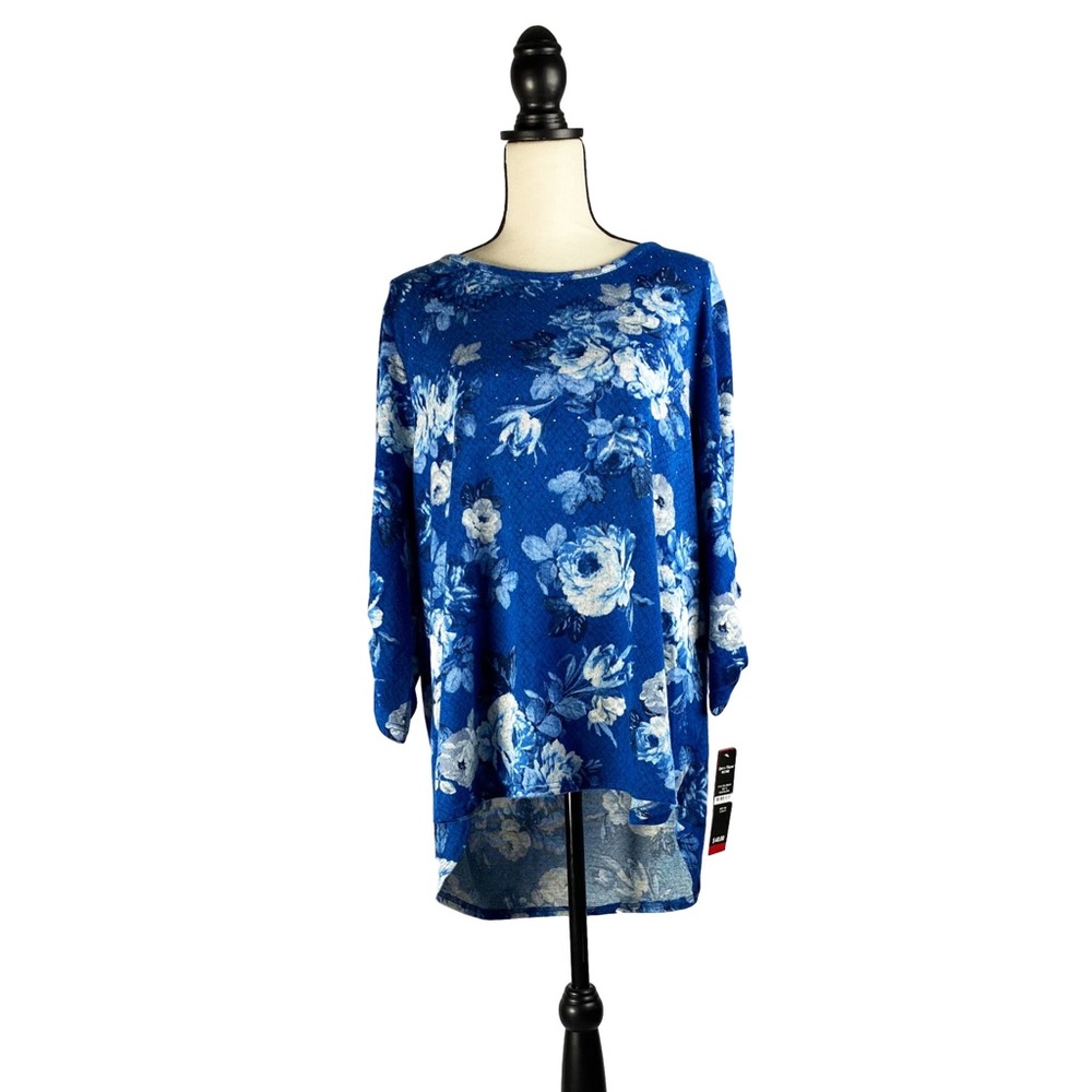 Blue floral sweater